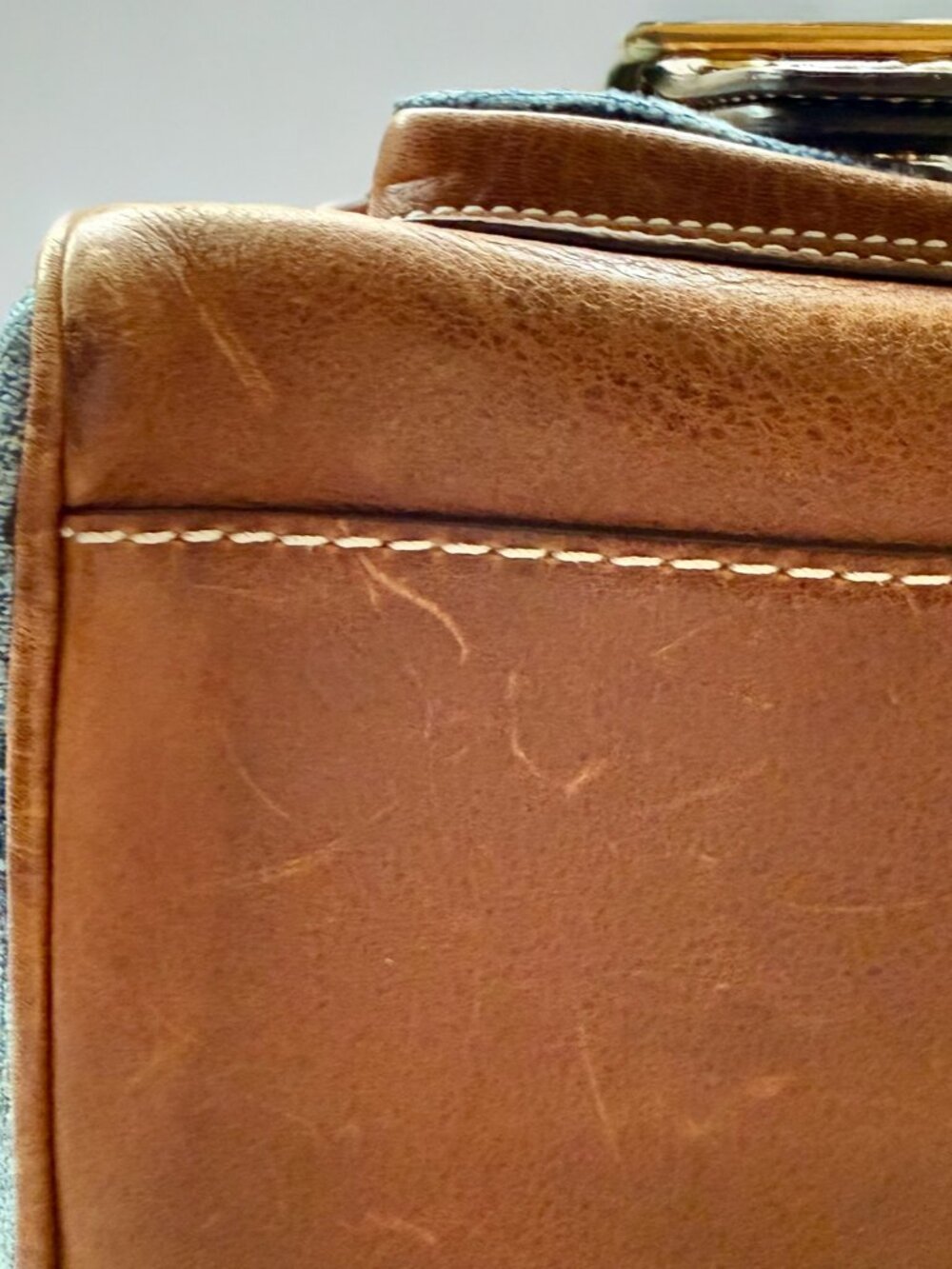 Coach Blue Denim Jumbo Signature Legacy Mandy Satchel Bag 10827 - Picture 7 of 14